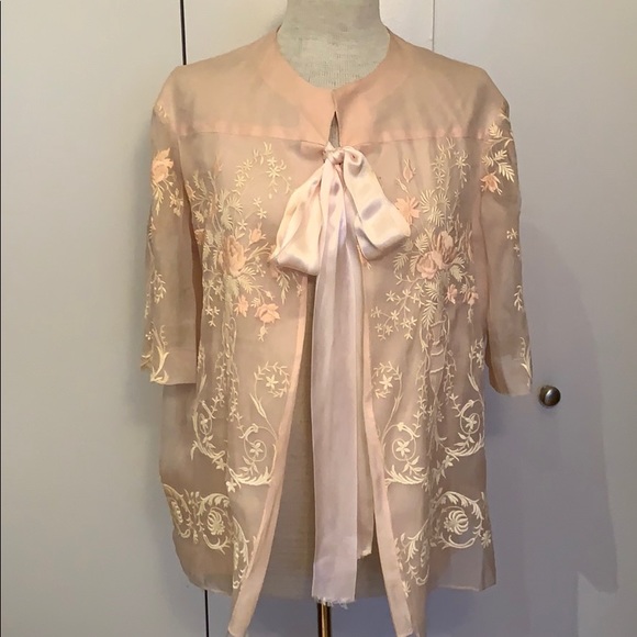 Vintage chiffon liseuse (worn over nightgown) - Picture 1 of 5